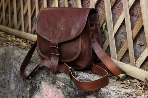 Handmade real leather satchel - real,
