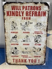 Swim Safety Metal Sign Retro