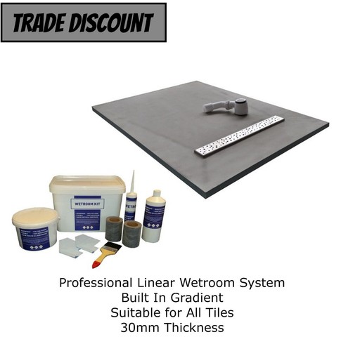 Wet room linear shower tray - wet,