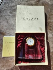 Galway Irish Crystal Small Mantel Clock Approx 5.5 In Tall New On Box Never Used