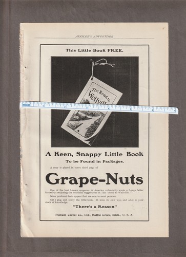1909 grape nuts magazine - 1909, grape-nuts