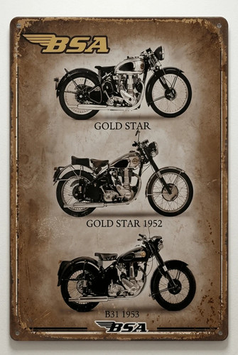 Bsa motorcycles metal sign - motorcycles,