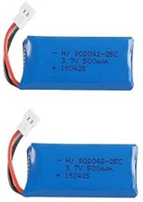 Set of 2 LiPo batteries 3.7V 500mAh for HUBSAN X4 & JXD 385 | Blue RC drone...