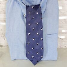 Neck Tie Mens Blue Silk Designer Geometric Suit Woven Cool Fresh Satin Y2K Japan