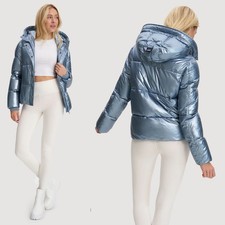 Noize Keva-m Puffer Short Length Sz Small Blue Metal Winter Sky Jacket Gorpcore