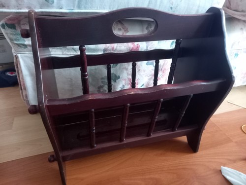 Vintage wooden magazine rack - vintage,