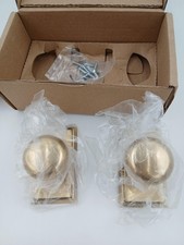 Emtek Providence Dummy Knob Pair Rectangular Rosette US7 Antique Brass 8521PUS7