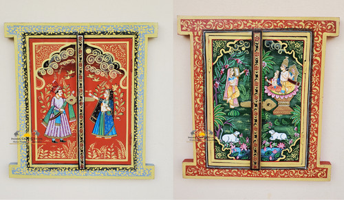 Wooden window wall hanging - wall,