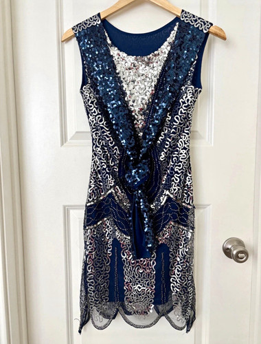 Ladies navy silver - navy, sequin