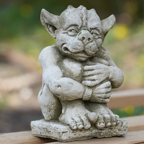 Watchful gargoyle stone statue - gargoyle,