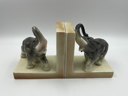 Mid century elephant bookends - century,