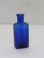 Small Cobalt Blue Glass Poison Bottle