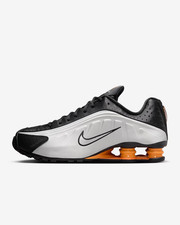 Nike Shox R4 Black Grey Bright Mandarin Men's Trainers Shoes Size UK 6-13