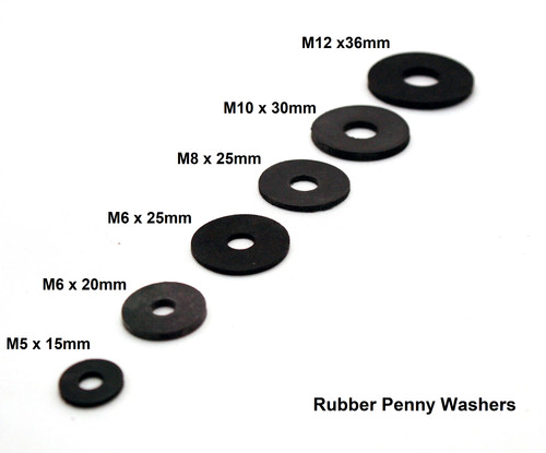 Rubber penny washers m5x - washers, 15mm