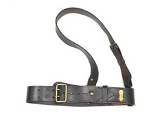 Genuine British Army Sam Browne Belt Brown Leather Complete With Cross Strap