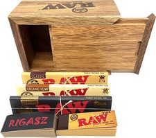 RAW Wooden Rolling Storage Box papers set