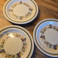 3 x Vintage Royal Doulton Harvest Garland small side Plates 16.5cm/6.5inch  VGC