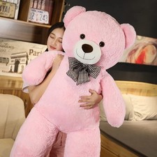 105cm Extra-Large Teddy Bear Plush – Soft Hugging Pillow, White/Pink/Brown, gift