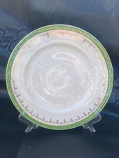 Art Deco Alfred Meakin 6 salad Plates VOGUE White & Green with Gold Edge
