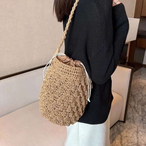Women large straw - large, shoulder