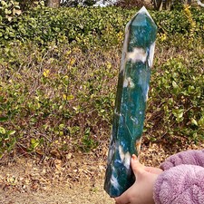 oss Agate Obelisk - Plant-like Patterns - Healing Stone - 6.8lb