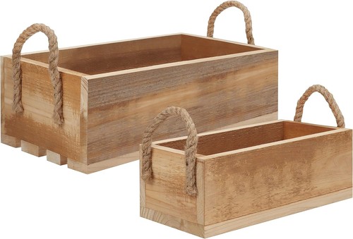 Wooden storage crates set - , of