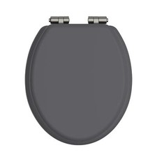 Heritage Graphite Toilet Seat with Soft Close Brushed Nickel Hinges