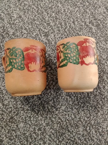 Pair clay mugs - pair, of