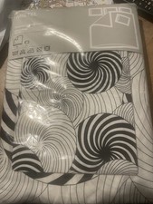 Ikea Double Duvet Set Mistel Black And White swirls Vintage Brand New