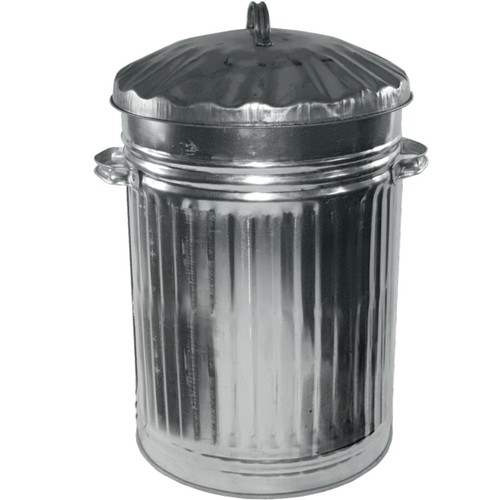 Galvanised metal bin - galvanised, bin,