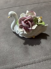 Vintage Swan And Flowers Ornament