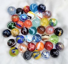 NEW LARGER SIZE - 25mm - A Random Mixed Selection of 20 Beautiful Glass Marbles