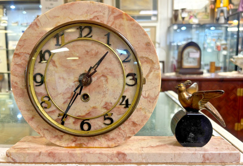 Art deco marble mantle clock - deco,
