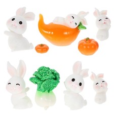  Bunny Ornaments Micro Landscape Rabbit Statue Miniature Figurines