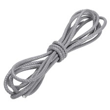 6mm Braided Leather Cord Round Braided Faux Cord, Light Gray, 3.3 Yard