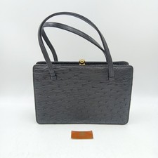 S Launer & Co Leather Top Handle Handbag Vintage Black Clutch Bag Damaged