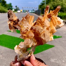 346G Natural Yellow Pineapple quartz cluster crystal specimen Healing