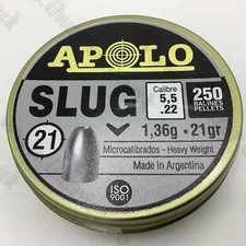 Apolo Slug – Sub12 – .22/5.5mm 21gr Lead Airgun Slug  Qty 250 Free P&P  L801