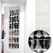 24 Pockets Over Door Hanging Shoe Rack Storage Hanger Holder Organiser Tidy UK