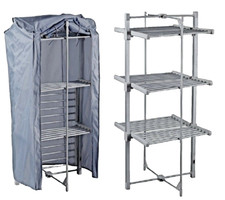 Heated Clothes Dryer XL Airer & Cover Economic drying Stores Flat 36 Rails CE