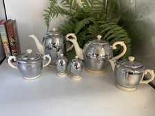 Mid 20th Century Art Deco Chromium Plated Full Tea Coffee Breakfast Set - Superb