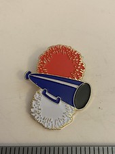 Vintage Cheerleading Pom Pom Mega Phone Lapel Pin P35