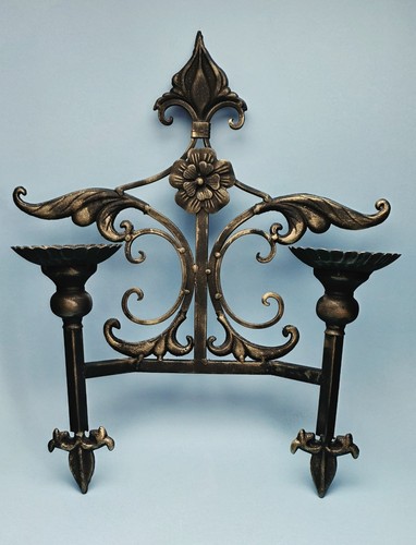 Ornate double arm metal wall - ornate,