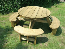 Round picnic table bench Winchester WRB38G 1140mm table top, 38mm treated timber