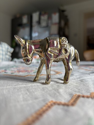 Solid brass donkey vintage - donkey,