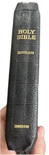 Holy Bible Old New Testament Cambridge Leather Style Black Book Gilt Edged 