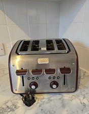 TEFAL MAISON T36 4 SLICE TOASTER  BURGUNDY/ SILVER 