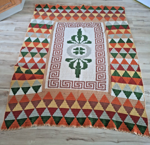 Knit afghan harlequin diamond - knit,
