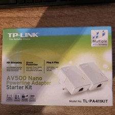 TP-LINK AV500 Nano Powerline Adapters Starter Kit TL-PA411KIT, Twin Pack