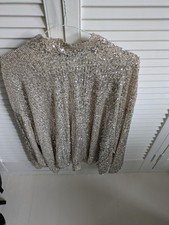 Gold Sequin Top By H&M Ladies